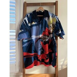 ODM Trigun Vash the Stampede Anime Manga Button Shirt Mens XL Y2K Streetwear